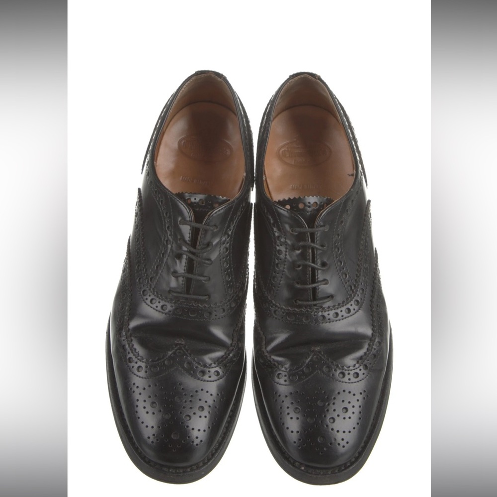 Church’s Patent Leather Lasercut Accents Oxfords Size 8.5/IT 38.5